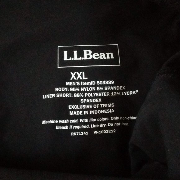 L.L. Bean XXL Black Hiking, Biking, Nylon & Spandex 2XL Cycling Shorts 503889 - Picture 7 of 12